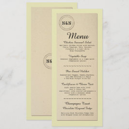 Menu Trouwreceptie Rustieke Bibliotheek boeken Men Kaart