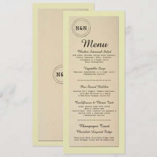 Menu Trouwreceptie Rustieke Bibliotheek boeken Men Kaart