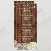 Menu Trouwreceptie Rustieke Houten Kant Kaarten (Voorkant / Achterkant)