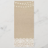 Menu Trouwreceptie Rustieke Jute Kant Winter (Achterkant)