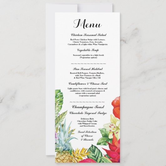 Menu Trouwreceptie Rustieke Luau Aloha Kaarten (Voorkant)