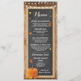 Menu Trouwreceptie Rustieke Pompoen Krijtkaart Kaart