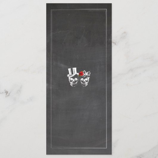 Menu Trouwreceptie Rustieke Schedels Rozen Menu's (Achterkant)