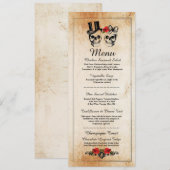Menu Trouwreceptie Rustieke Schedels Rozen Menu's (Voorkant / Achterkant)