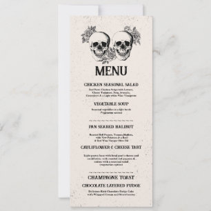 Menu Trouwreceptie Rustieke Schedels Rozen Menu's Kaart