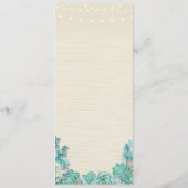 Menu Trouwreceptie Rustieke Succulenten Mint (Achterkant)