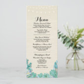 Menu Trouwreceptie Rustieke Succulenten Mint (Staand voorkant)