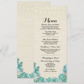 Menu Trouwreceptie Rustieke Succulenten Mint (Voorkant / Achterkant)