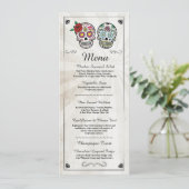 Menu Trouwreceptie Rustieke Suikerschedels Menu's (Staand voorkant)