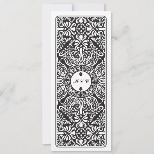 Menu Trouwreceptie Speelkaarten Aas van Klaveren Kaart (Achterkant)