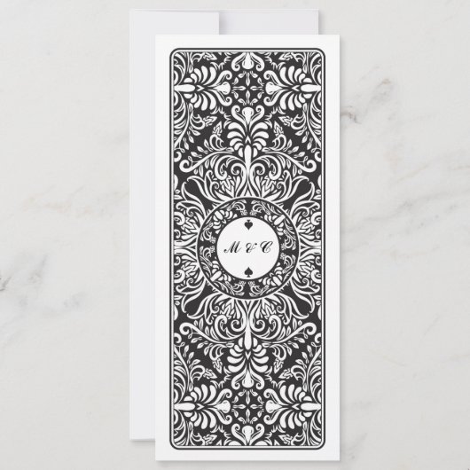 Menu Trouwreceptie Speelkaarten Aas van Schoppen Kaart (Achterkant)