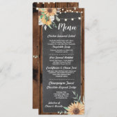 Menu Trouwreceptie Sunflower Wood (Voorkant / Achterkant)