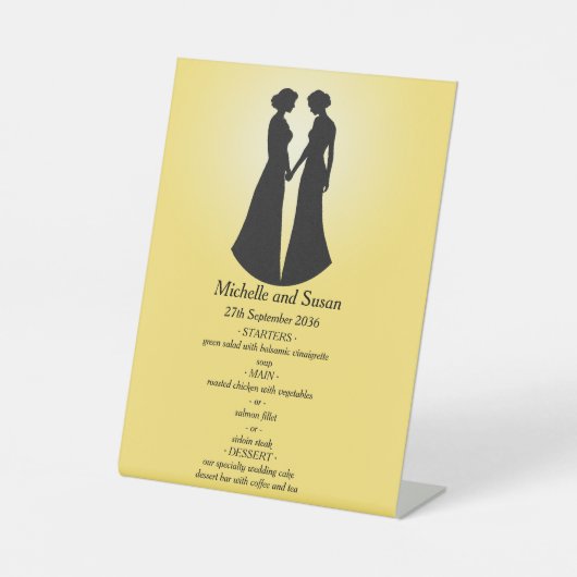 Menu Twee bruiden Reclamebord Met Voetstuk (Voorkant)