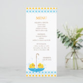 Menu Twin Rubber Duckies Baby shower (Staand voorkant)