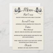 Menu 'Uilen in het rustieke bos' Kaart (Voorkant / Achterkant)