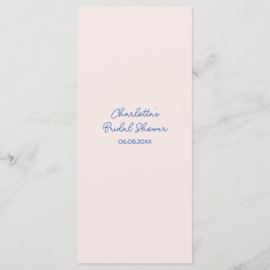 Menu uit de markt Hand getrokken Vrijgezellenfeest (Achterkant)