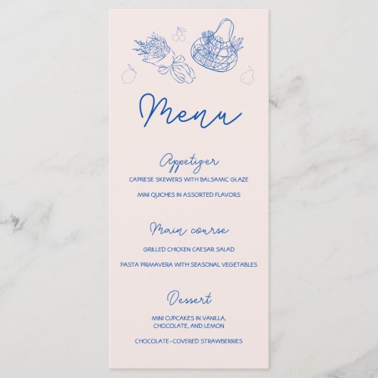 Menu uit de markt Hand getrokken Vrijgezellenfeest (Voorkant)