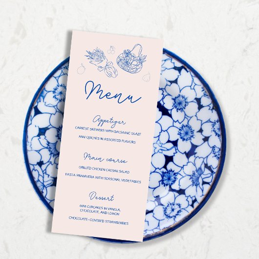 Menu uit de markt Hand getrokken Vrijgezellenfeest