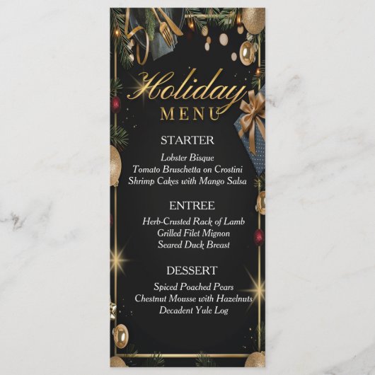 Menu Vakantiediner (Voorkant)