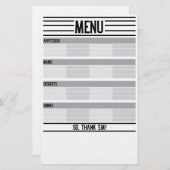 Menu Vakantiemateriaal en Potluck Guide BACK (Voorkant / Achterkant)