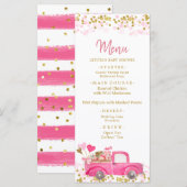 Menu valentijn Truck SweeLieverd Baby shower (Voorkant / Achterkant)