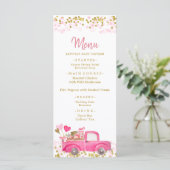 Menu valentijn Truck SweeLieverd Baby shower (Staand voorkant)