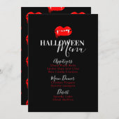 Menu Vampire Lip Blood Halloween Birthday Party (Voorkant / Achterkant)