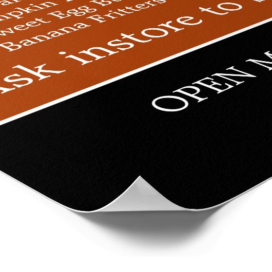 Menu van Chinees restaurant Poster (Hoek)