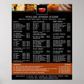 Menu van Chinees restaurant Poster (Voorkant)