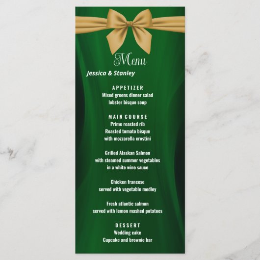 menu van de goudbruin van Emerald Green (Voorkant)