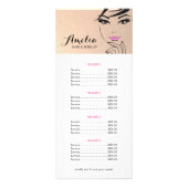 Menu van de lijst met prijzen voor ongelijke belon (Voorkant)