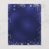 menu van de marineblauwe zilverglitter bruiloft (Achterkant)