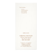 Menu van de service voor de prijslijst van Monogra (Achterkant)