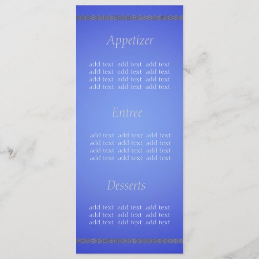 menu van het diner (Achterkant)