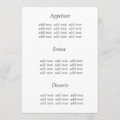 menu van het diner , damask (Achterkant)