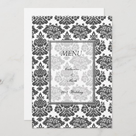 menu van het diner , damask (Voorkant / Achterkant)