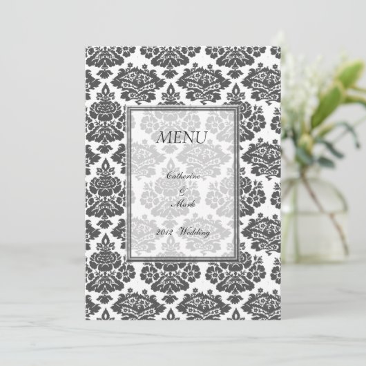 menu van het diner , damask (Staand voorkant)