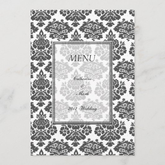 menu van het diner , damask (Voorkant)