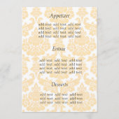 menu van het diner , damask (Achterkant)