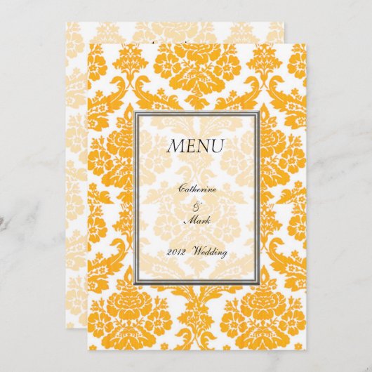 menu van het diner , damask (Voorkant / Achterkant)