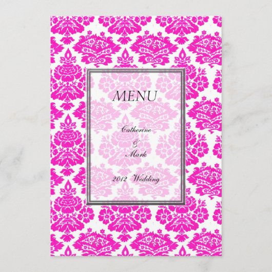 menu van het diner , damask (Voorkant)