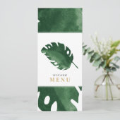 menu van het diner van het groene tropische blad kaart (Staand voorkant)