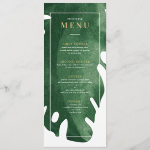 menu van het diner van het groene tropische blad kaart