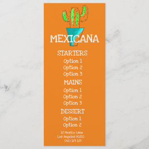 menu van het diner van het Mexicaanse restaurant