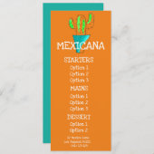 menu van het diner van het Mexicaanse restaurant (Voorkant / Achterkant)