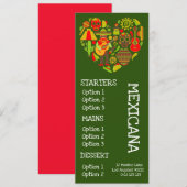 menu van het diner van het Mexicaanse restaurant (Voorkant / Achterkant)