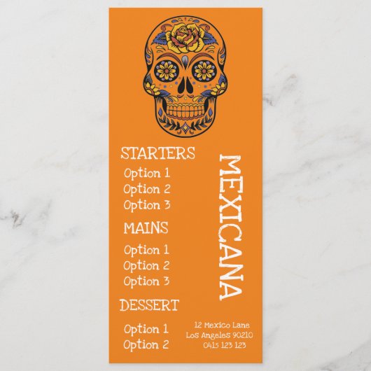 menu van het diner van het Mexicaanse restaurant b (Voorkant)