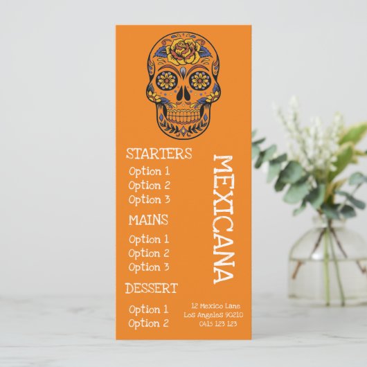 menu van het diner van het Mexicaanse restaurant b (Staand voorkant)
