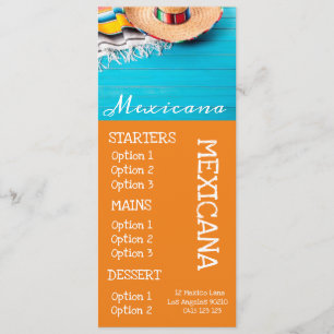 menu van het diner van het Mexicaanse restaurant b