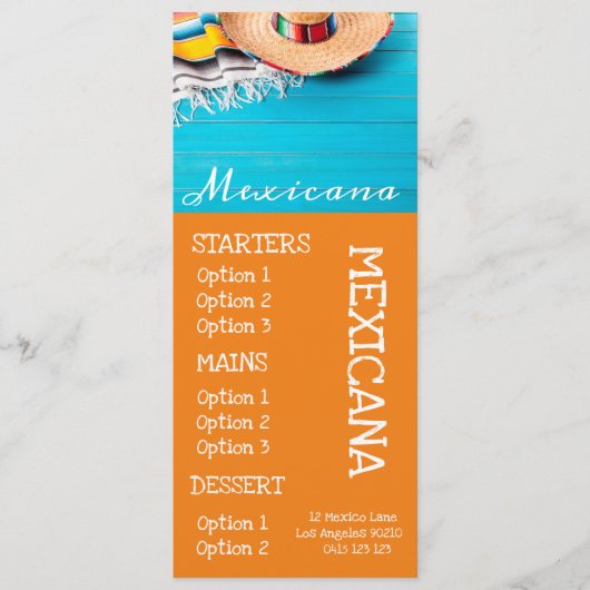 menu van het diner van het Mexicaanse restaurant b (Voorkant)